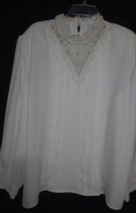 Victorian high collar cottage core blouse 26W Plus size